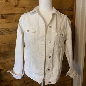 Topshop Moto White Denim Jacket